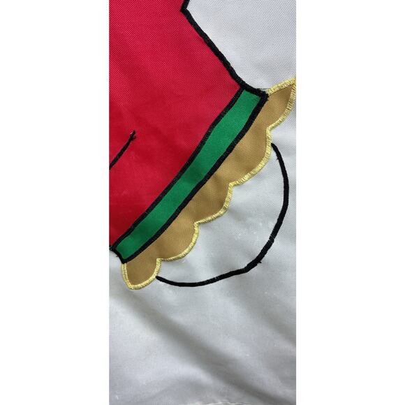 Juggling Christmas Bulbs Colorful White Bear Embroidered Hvywght Outdoor Flag - Picture 4 of 7